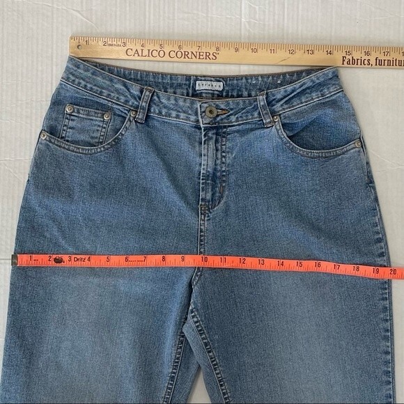 Vintage Carolina Blues Stretch Jeans Straight High Rise Blue Denim Size 8 Tall - Picture 12 of 15